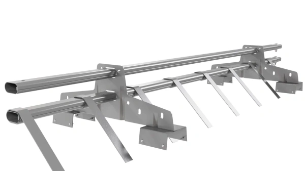 Снегозадержатель для профнастила Н-114 Borge L=1500 мм 2 опоры, 2 трубы, овал 25х45 RAL 7004