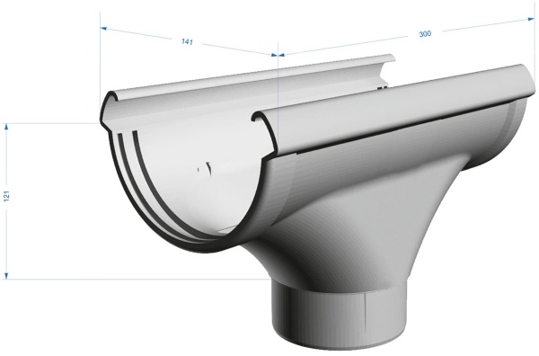 Воронка водосточная, Docke Lux, Ø140/100 мм, цвет: пломбир