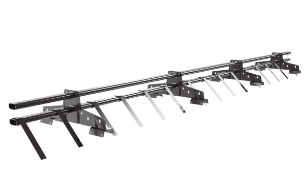 Снегозадержатель для профнастила Н-60, Н-75 Borge L=3000 мм, 4 опоры, 2 трубы, овал 25х45 RAL 8019