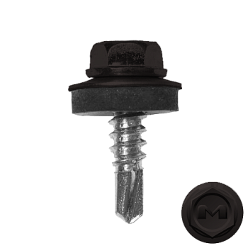 Саморез кровельный Daxmer 5.5х19 мм, сверло №3, RAL 8019, уп.250 шт.