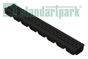 Лоток пластиковый S'park2 DN100 h72 + решетка пластиковая, цвет: черный, кл.А, арт: 08818