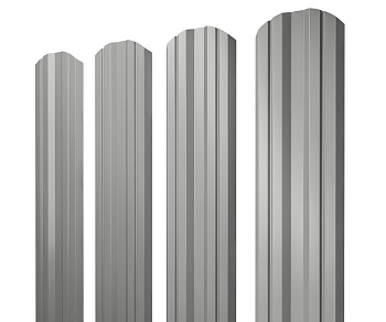 GL Штакетник Twin, фигурный 0.5 мм, Satin, RAL 9006