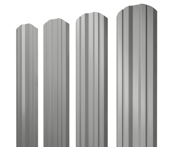 GL Штакетник Twin, фигурный 0.5 мм, Satin, RAL 9006