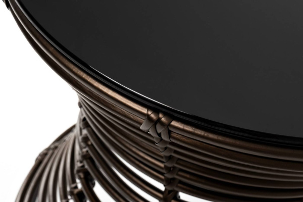 Столик кофейный из искусственного ротанга, Парма, цвет: бронзовый