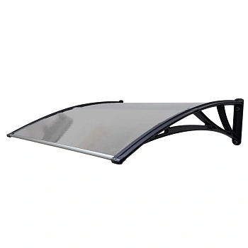 Козырек STOPrain усиленный 1500 мм х 930 мм, графит, кронштейн черный
