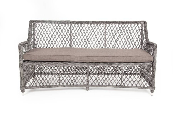 Диван 2-местный из искусственного ротанга, Латте графит