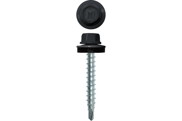 Саморез кровельный Daxmer 4.8х35 мм, сверло №1, RAL 7024, уп.250 шт.