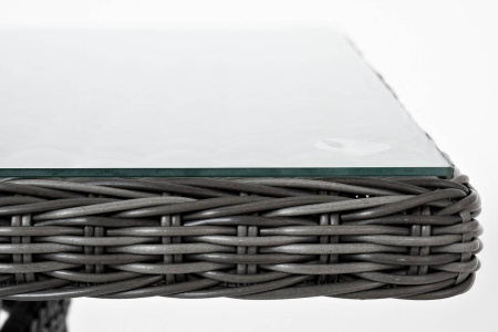 Стол плетеный из искусственного ротанга 200х90 см, Латте цвет: графит