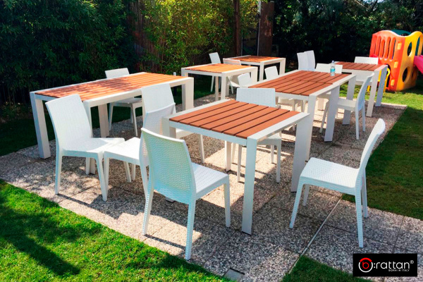 Стул B:Rattan Virgina стопирующийся, под ротанг, цвет: белый