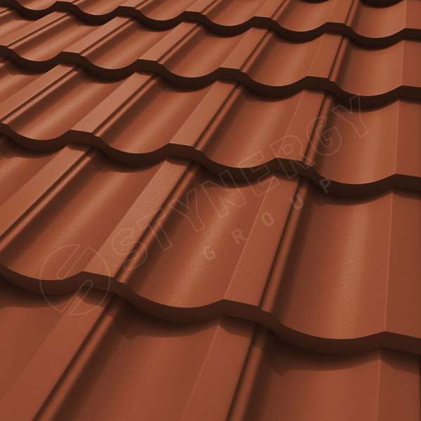 Металлочерепица Stynergy, Garda 0.5 мм, Rooftop Бархат, RAL 8004