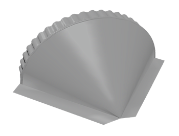 GL Заглушка конька полукруглого, конусная 0.5 мм, Satin, RAL 9006