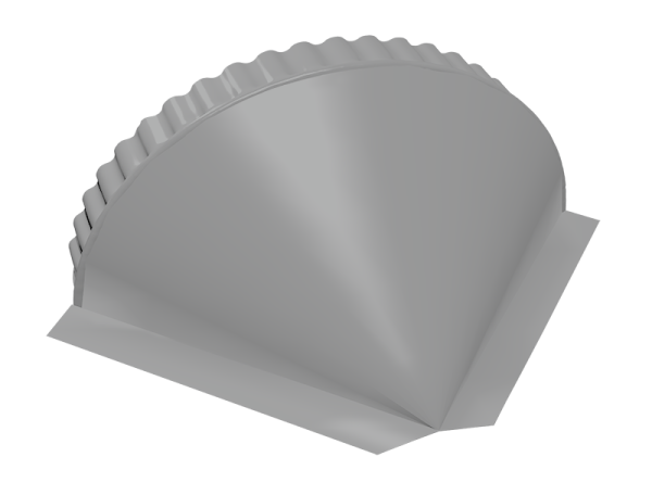 GL Заглушка конька полукруглого, конусная 0.5 мм, Satin, RAL 9006