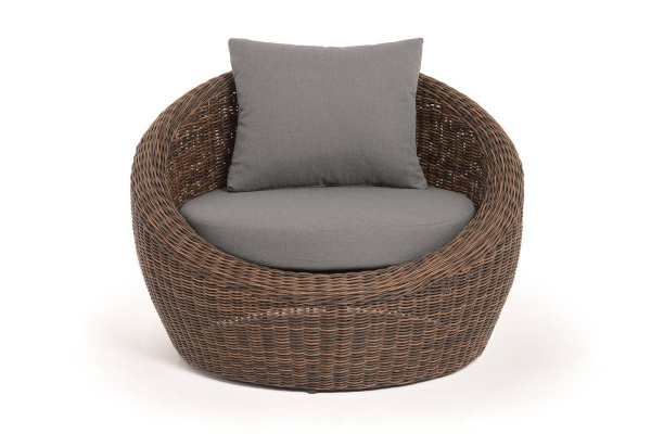 Кресло плетеное из искусственного ротанга, Барселона цвет: коричневый