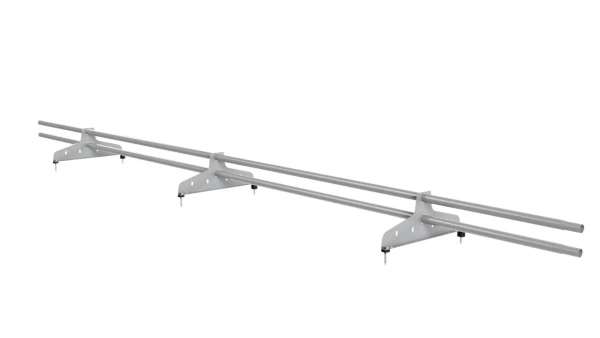 Снегозадержатель универсальный NewLine L=3000 мм, 3 опоры, 2 трубы, круг Ø25 мм, RAL 7004