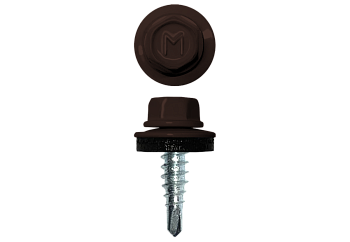 Саморез кровельный Daxmer 4.8х19 мм, сверло №2, RAL 8017, уп.250 шт.