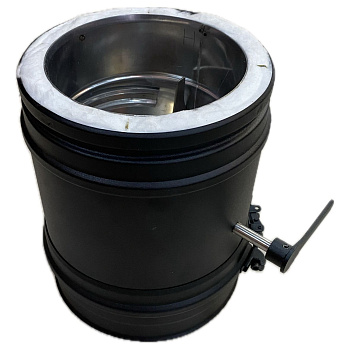 Шибер поворотный с фиксацией положения и ручкой Schiedel Permeter 25 мм, Ø200/250 мм черный