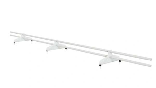 Снегозадержатель универсальный NewLine L=3000 мм, 3 опоры, 2 трубы, круг Ø25 мм, RAL 9003