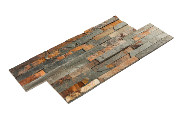 Сланец, 3D панель из камня, 600х150 мм, Classic Multicolor, 9 шт/уп