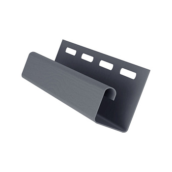 J-профиль пвх, Grand Line, L=3000 мм серия Standart, цвет: серый графит