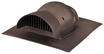 Кровельный вентиль Krovent KTV битумной черепица в процессе монтажа коричневый