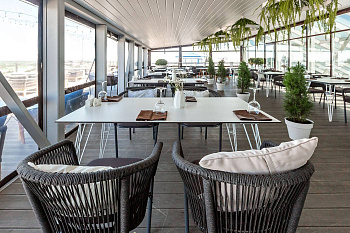 Стол обеденный из HPL 150х80 см, Руссо, цвет: молочный