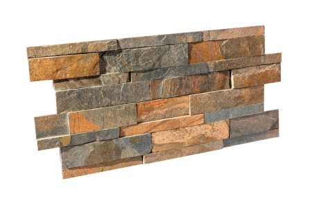 Кварцит, 3D панель из камня, 600х150 мм, Natural Zeera Green