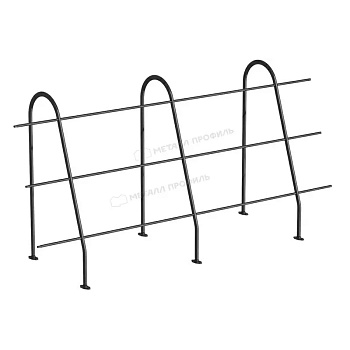 Ограждение кровельное Металл Профиль, H=1200 мм, L=3000 мм RAL 9005