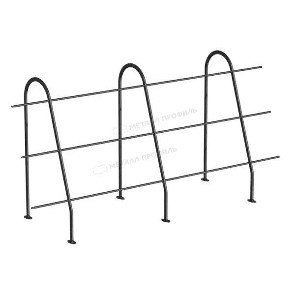 Ограждение кровельное Металл Профиль, H=1200 мм, L=3000 мм RAL 9005