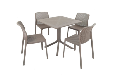 Стол Nardi Clip, квадратный из HPL, 80х80 см цвет: бежевый
