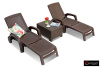Шезлонг B:Rattan Miami складной, цвет: коричневый
