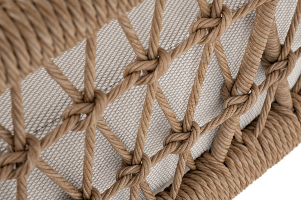 Кресло плетеное из искусственного ротанга, Венеция, цвет: соломенный