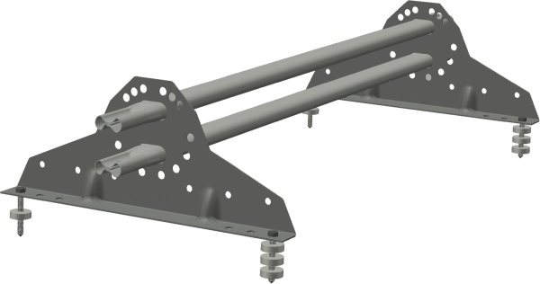 Снегозадержатель Grand Line NEW универсальный,  L=1000 мм, 2 опоры, 2 трубы, овал 42х21 мм. RAL 7037