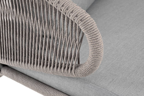 Диван 2-местный из роупа, Милан,карк алюм светло-серый муар,роуп серый меланж круг,ткань светло-сера