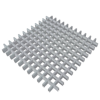 Потолок Грильято, решетка 50х50 мм, h = 40 мм, 0.32 мм, серебристый