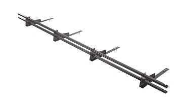 Снегозадержатель для гибкой черепицы Borge L=3000 мм, 4 опоры, 2 трубы, овал 25х45 RR 32