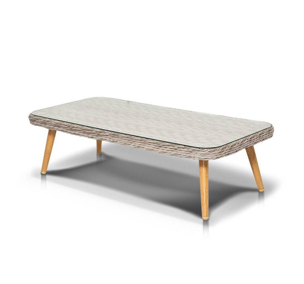 Стол журнальный из искусственного ротанга, Прованс цвет: бежевый