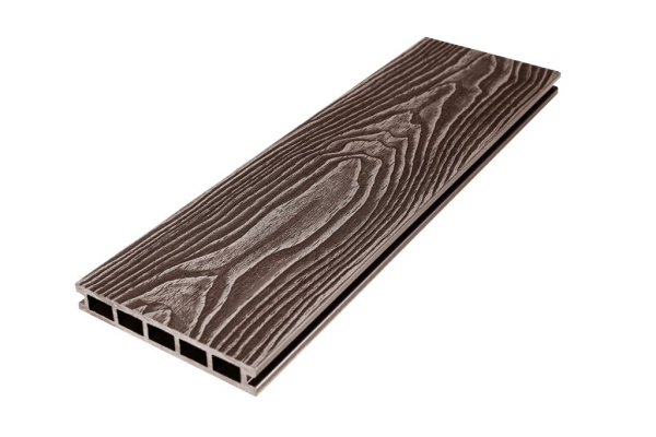 Террасная доска UnoDeck Vintage 150 мм, L= 3000 мм тиснение дерево, цвет: венге