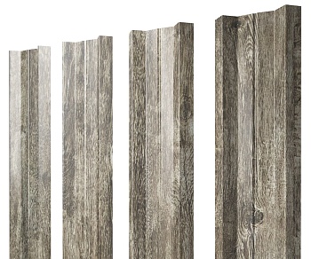 GL Штакетник М-образный А с прямым резом 0.45 мм, Print Elite, Nordic Wood TwinColor