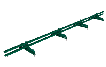 Снегозадержатель универсальный Roofsystems Prestige Next 4 опоры, 2 трубы, овал 45х25, L=3000 мм, RAL 6005