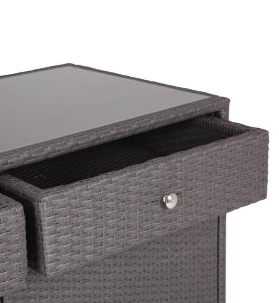 Тумба плетеная из искусственного ротанга, Мальта цвет: графит