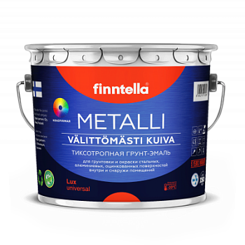 Грунт-краска Finntella, Metalli Anticorr, 3 в 1 по ржавчине полуглянцевая блеск 40, уп. 9 л колеровка