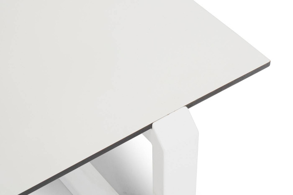 Столик журнальный из HPL, Варадеро, 110х60см, H43см, каркас алюминий белый муар, цвет столеш. молочн