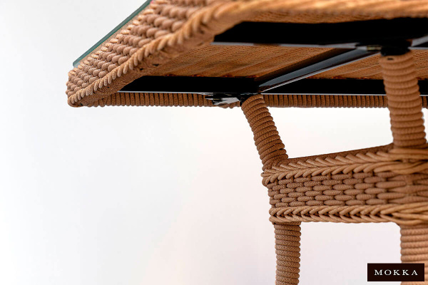 Стол обеденный Mokka Villa Rosa, из искусственного ротанга, 160х90 см цвет: бежевый