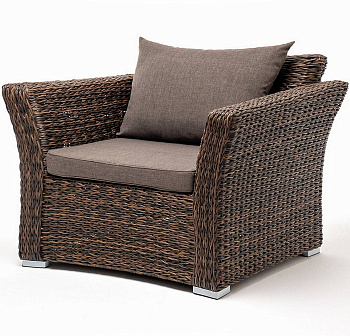 Кресло плетеное из искусственного ротанга /гиацинт/, Капучино цвет: коричневый