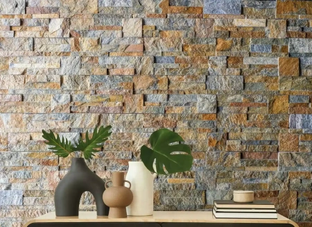 Кварцит, 3D панель из камня, 350х180 мм, Modern Multi Quartz