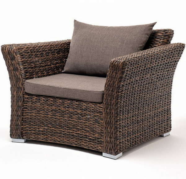 Кресло плетеное из искусственного ротанга /гиацинт/, Капучино цвет: коричневый