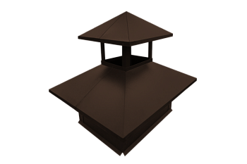 Дымник на трубу GL двойной, 0.45 мм, PE, 520х390 мм, RAL 8017