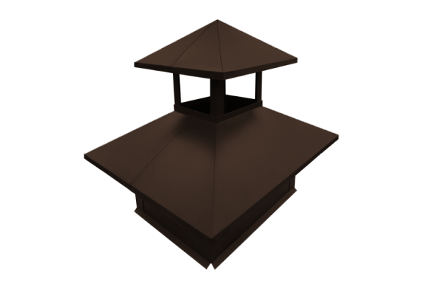 Дымник на трубу GL двойной, 0.45 мм, PE, 520х390 мм, RAL 8017