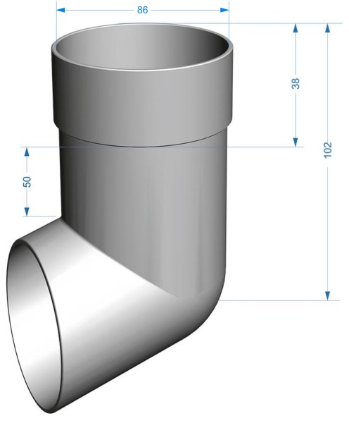 Отвод трубы, Docke, Premium Ø85 мм, цвет: графит