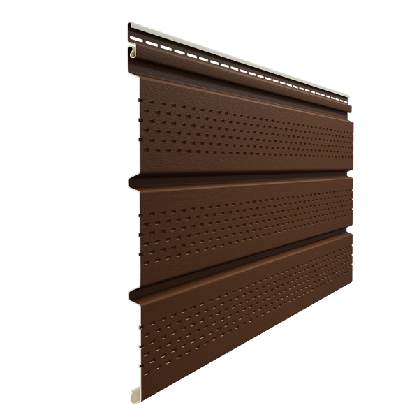 Софит пвх Docke, полная перфорация, L=3000 мм серия Premium, цвет: каштан